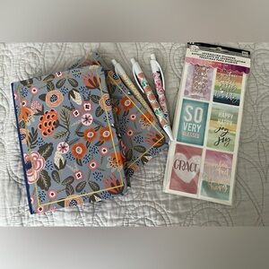 Hardcover Journals and Pen Set with Inspirational Stickers